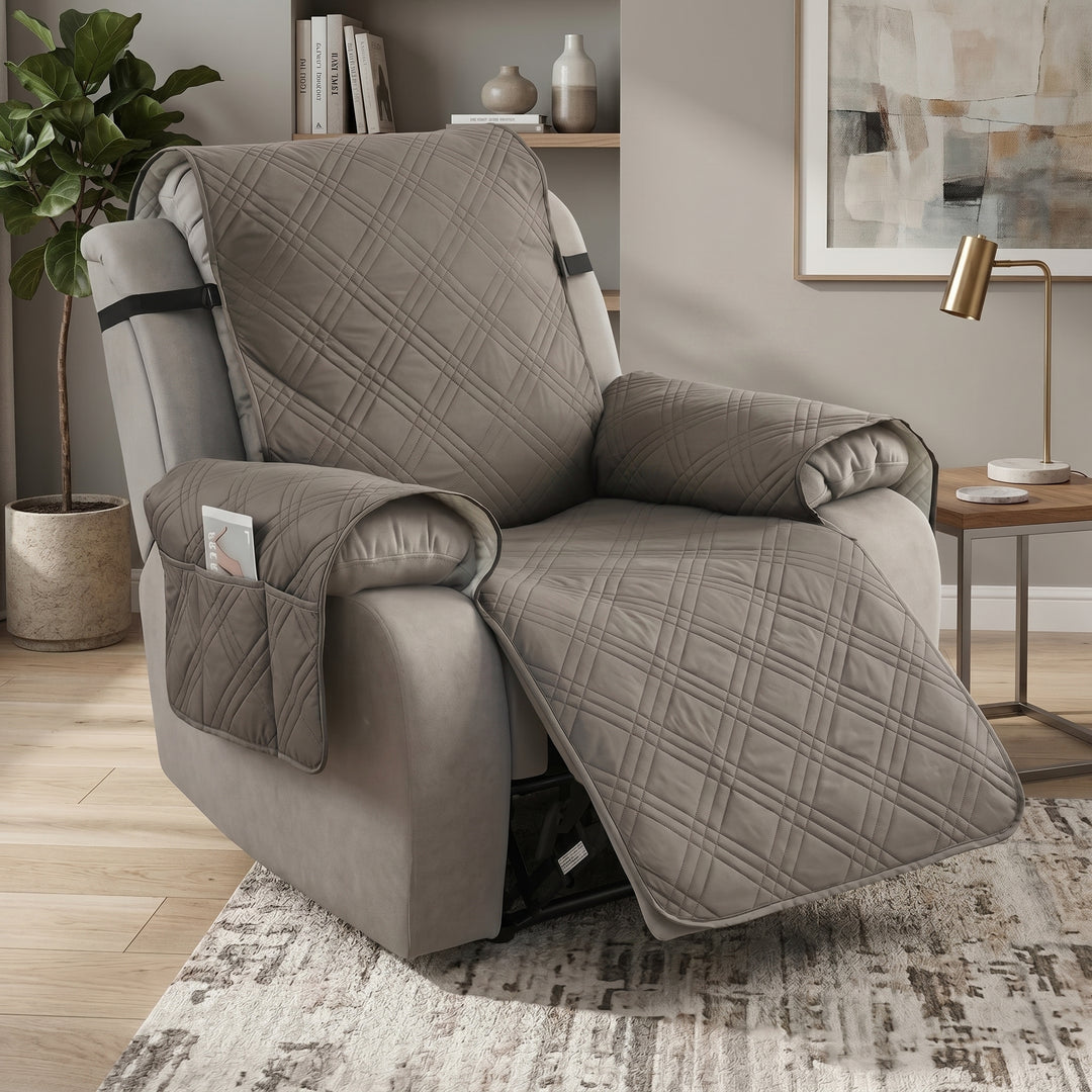 Recliner Chairs Cover with Quilted Pattern Design