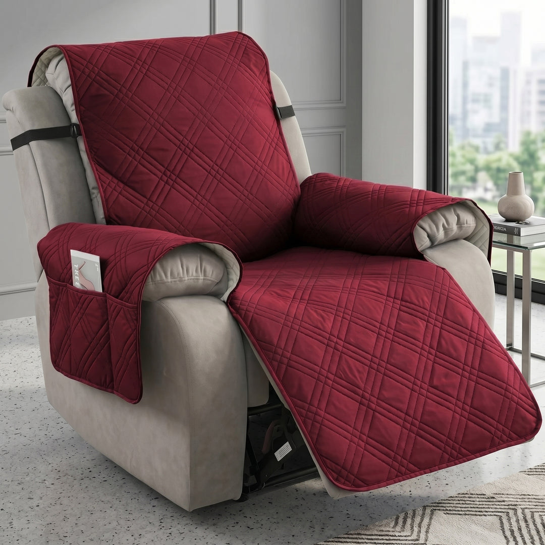 Recliner Chairs Cover with Quilted Pattern Design