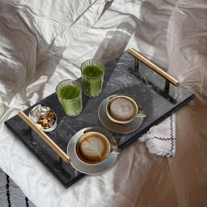Rectangular Marble Serving Tray with Handles