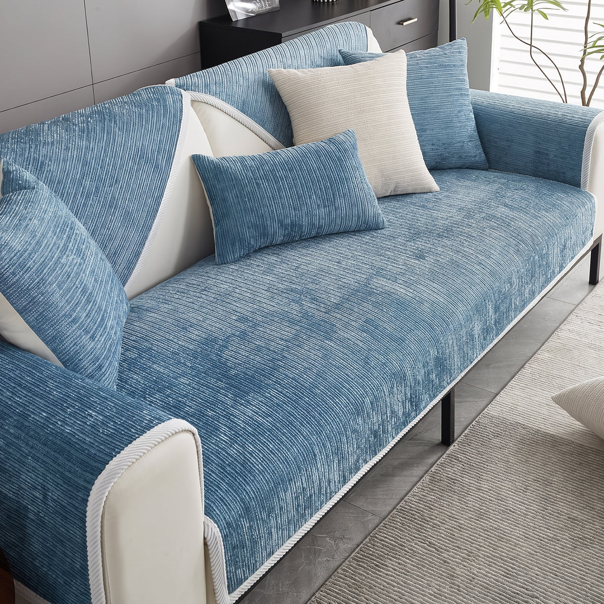 Chenille Sofa Cover with Non-Slip Backing