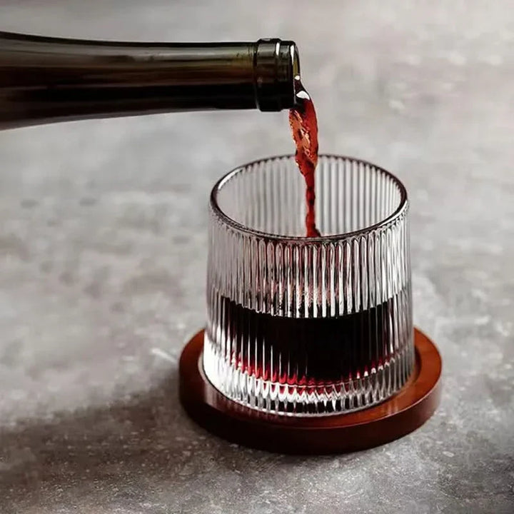 Whiskey Glasses with Rotating Base for Aromatic Enjoyment