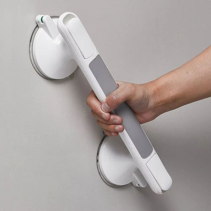 Shower Grip with Suction Power and Integrated Safety Indicators