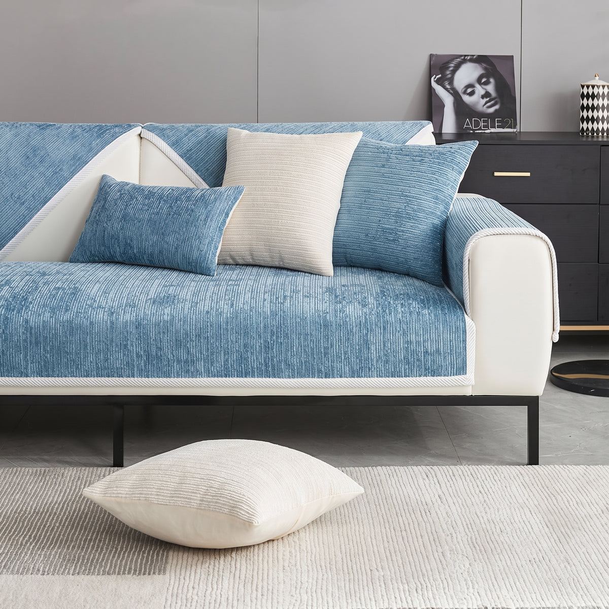 Chenille Sofa Cover with Non-Slip Backing