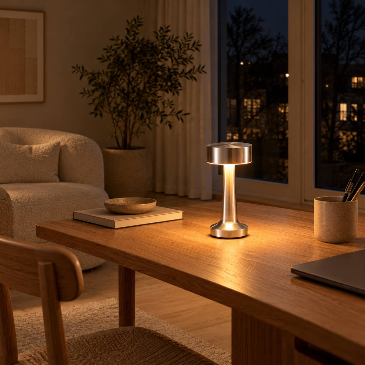 Cordless Rechargeable LED Table Lamp with Touch Control