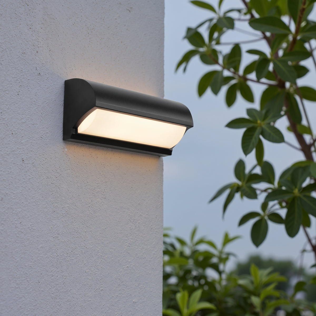 Curved LED Outdoor Wall Light with Upward and Downward Glow