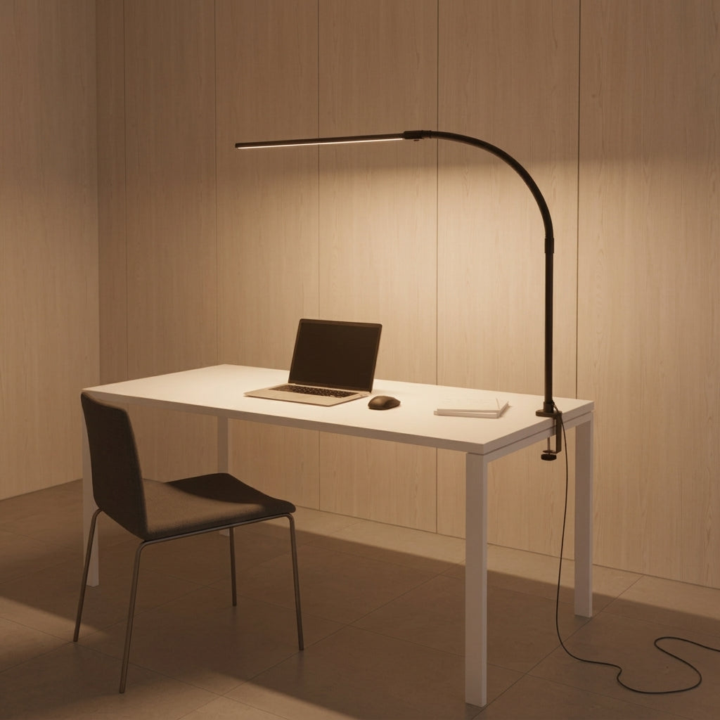 Adjustable LED Desk Lamp with Flexible Clamp Mount Arm