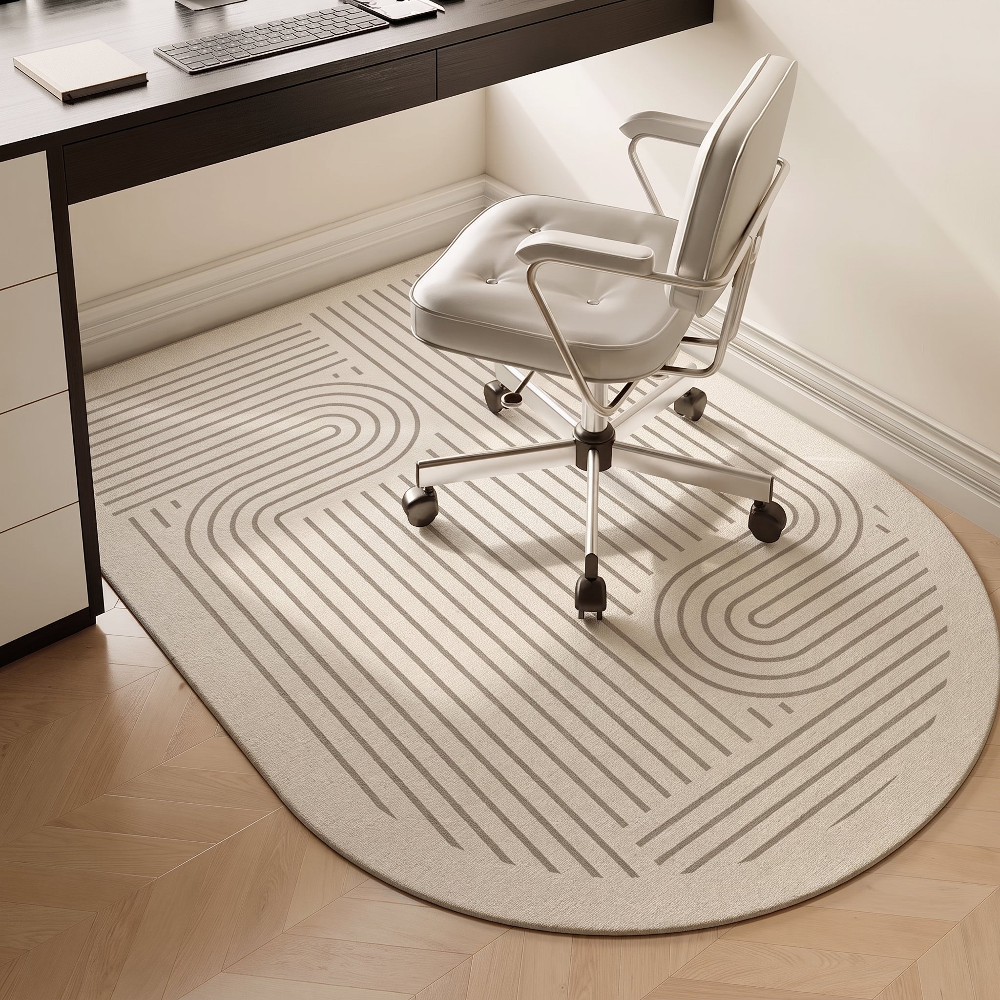 Anti-Slip Office Chair Floor Mat  with Geometric Embossed Pattern