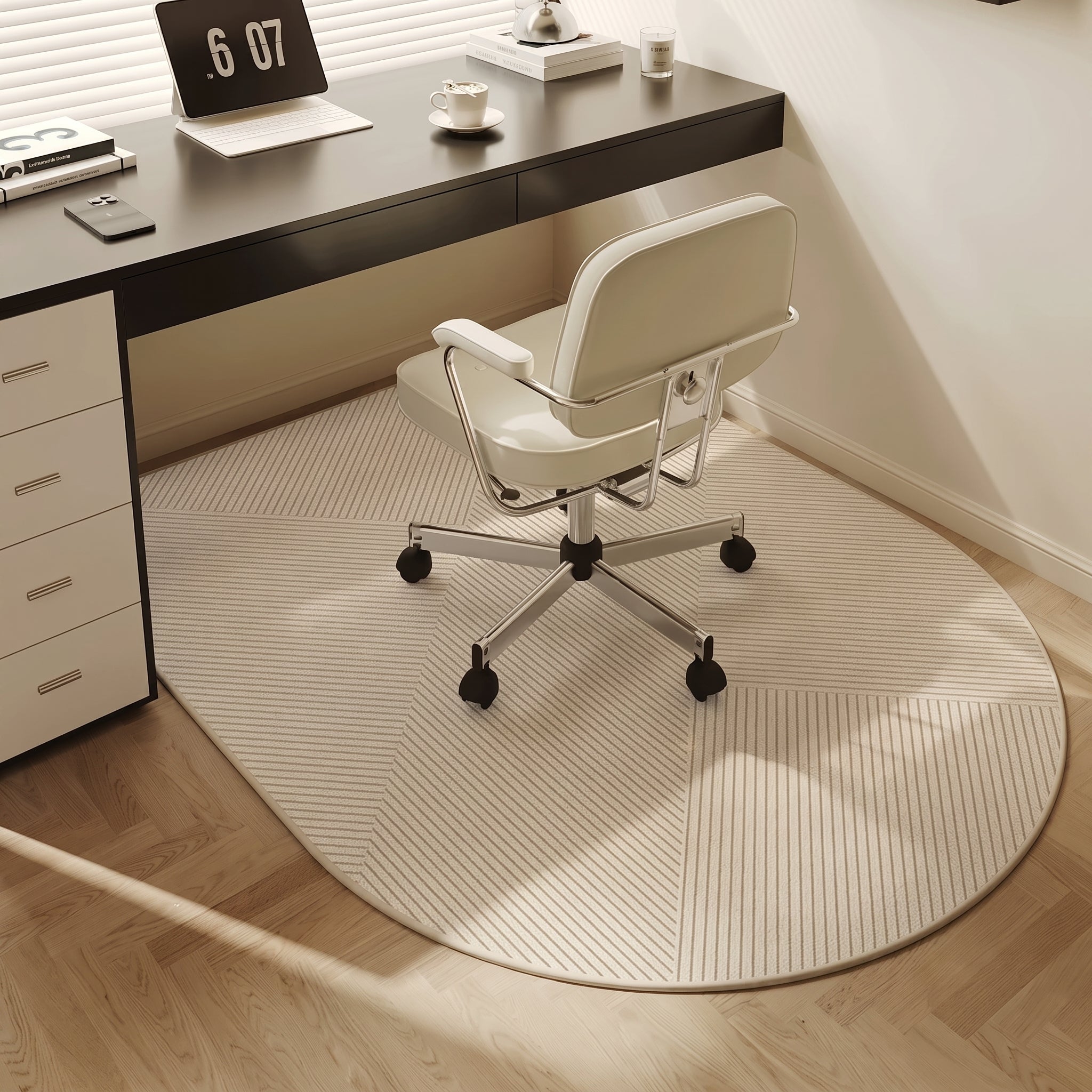 Anti-Slip Office Chair Floor Mat  with Geometric Embossed Pattern