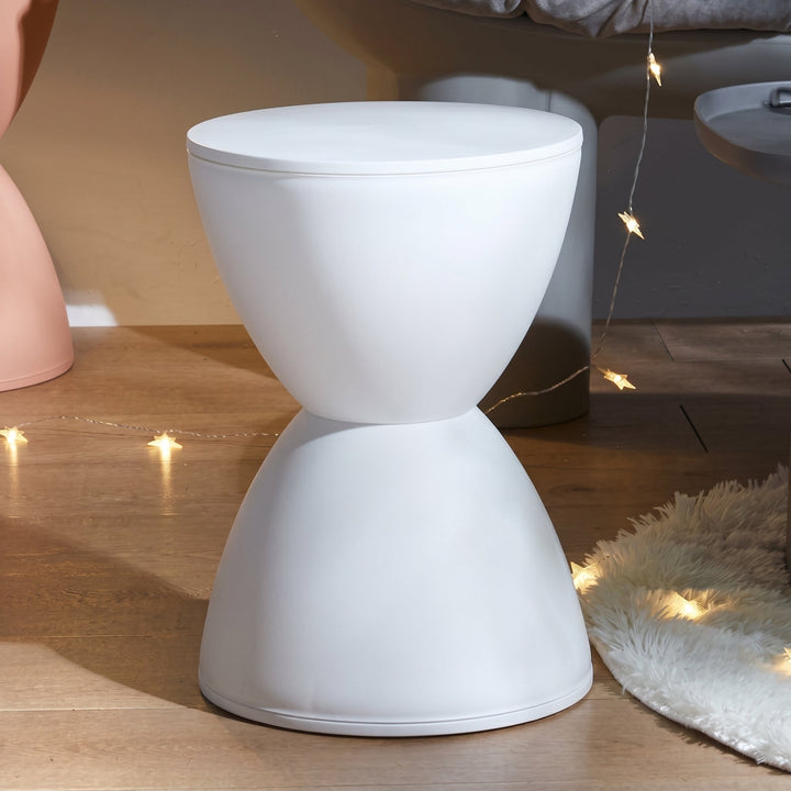 Modern Hourglass-Shaped Side Table Stool