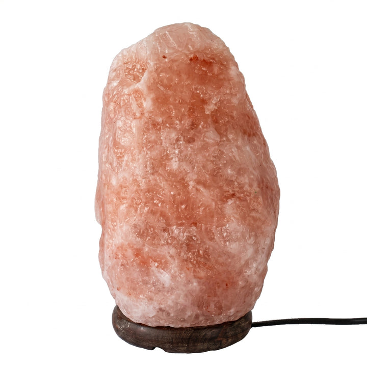 Table Lamp in Himalayan Salt Look with Wooden Base