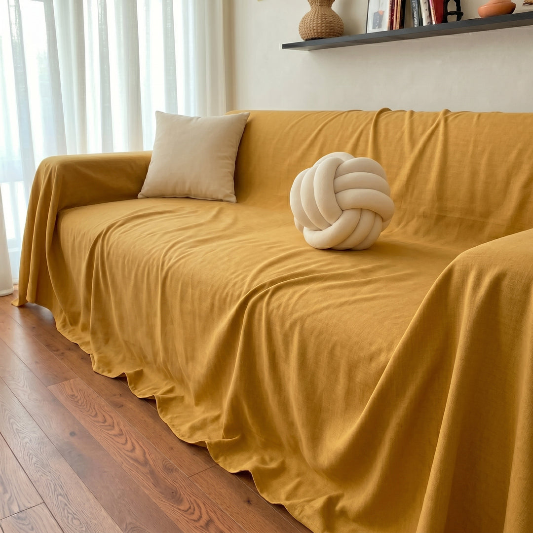 Soft Sofa Throw with Smooth Solid-Colored Surface