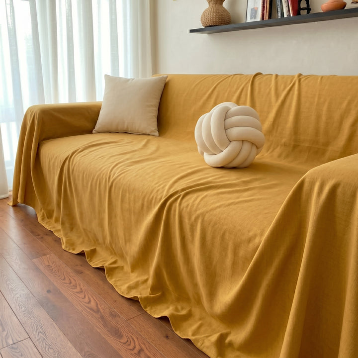 Soft Sofa Throw with Smooth Solid-Colored Surface