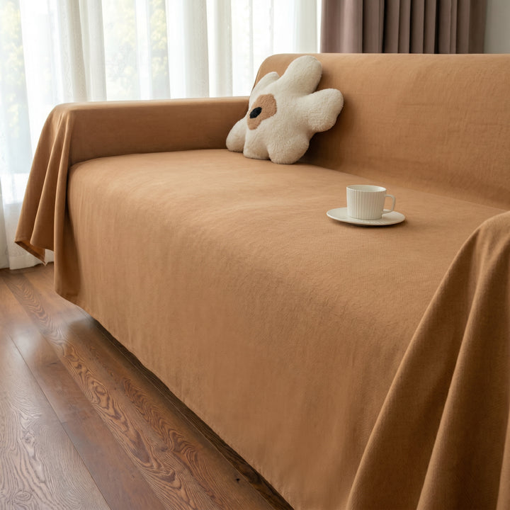Soft Sofa Throw with Smooth Solid-Colored Surface