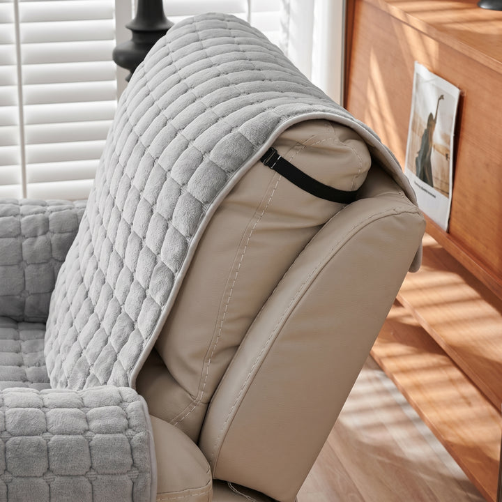 Quilted Recliner Cover with Side Pocket Organizer