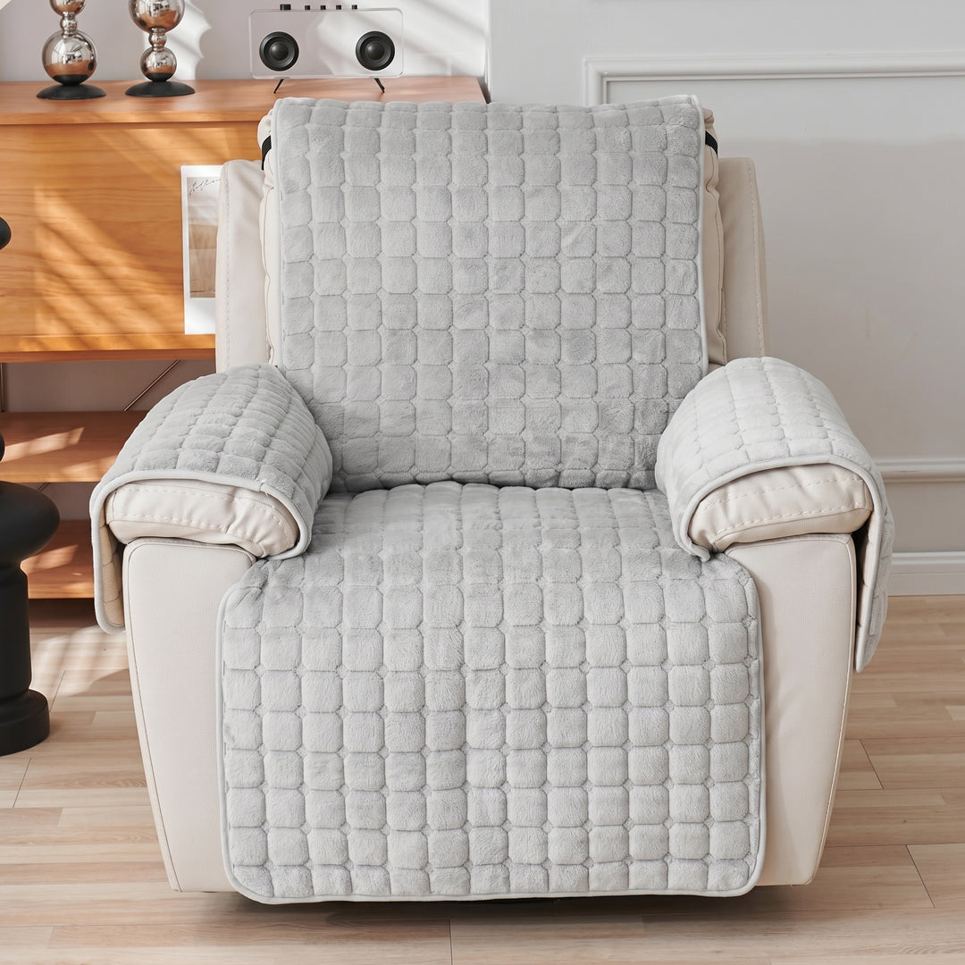 Quilted Recliner Cover with Side Pocket Organizer