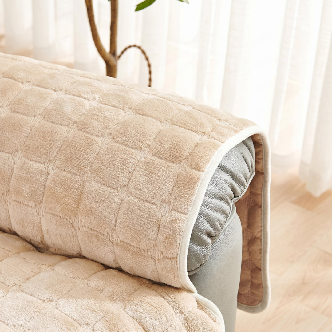Quilted Recliner Cover with Side Pocket Organizer