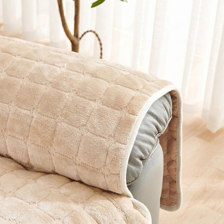 Quilted Recliner Cover with Side Pocket Organizer