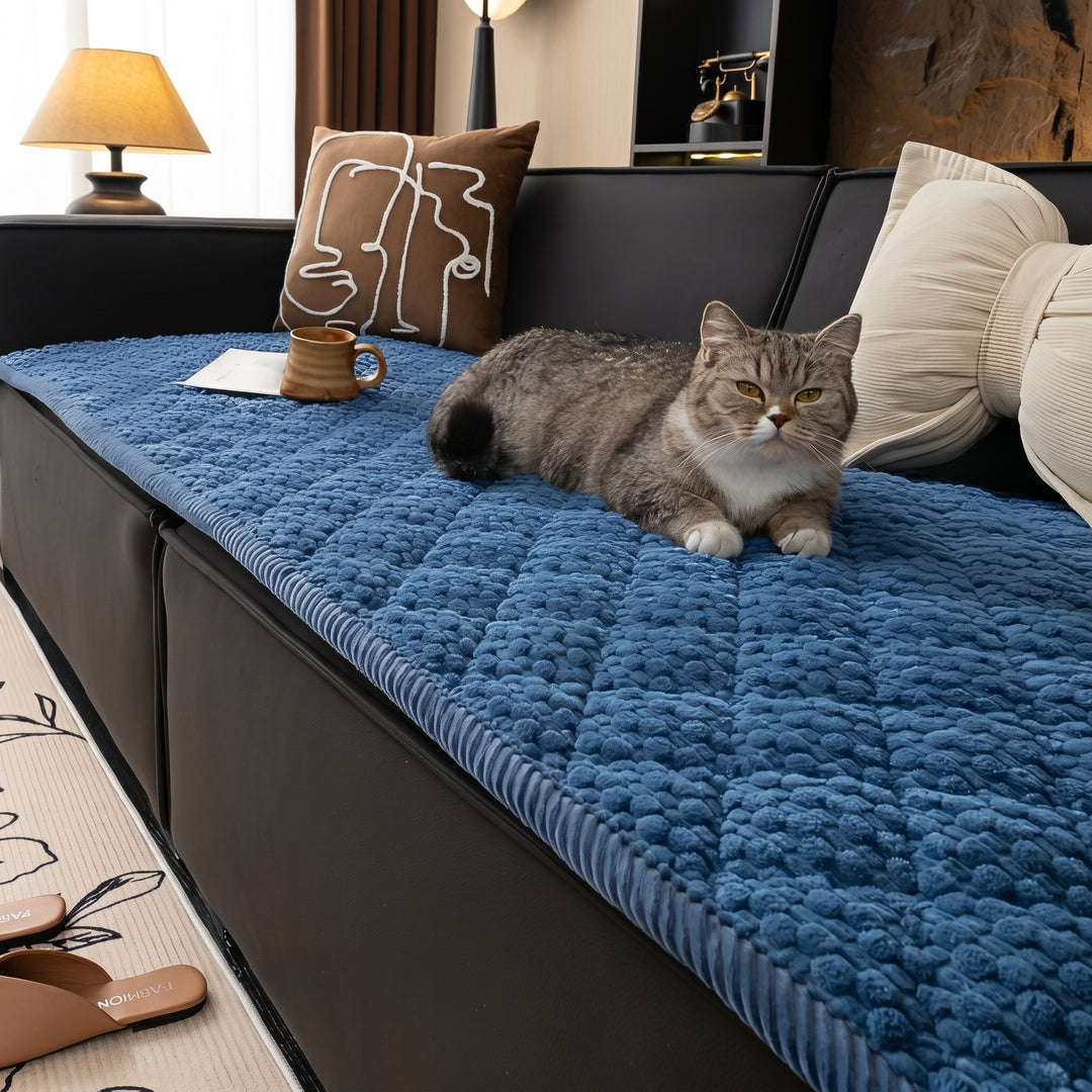 Quilted Sofa Cover with Textured Pattern Design