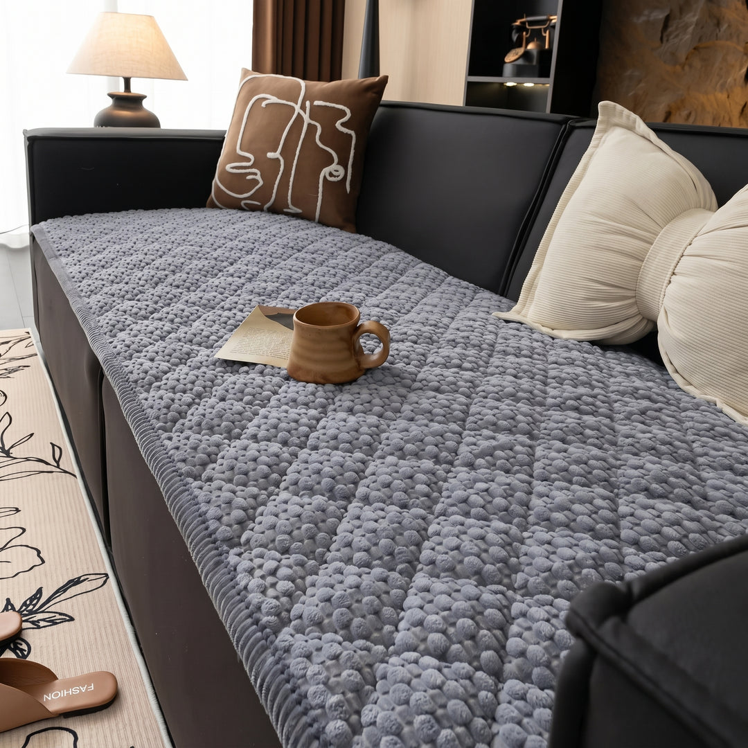 Quilted Sofa Cover with Textured Pattern Design