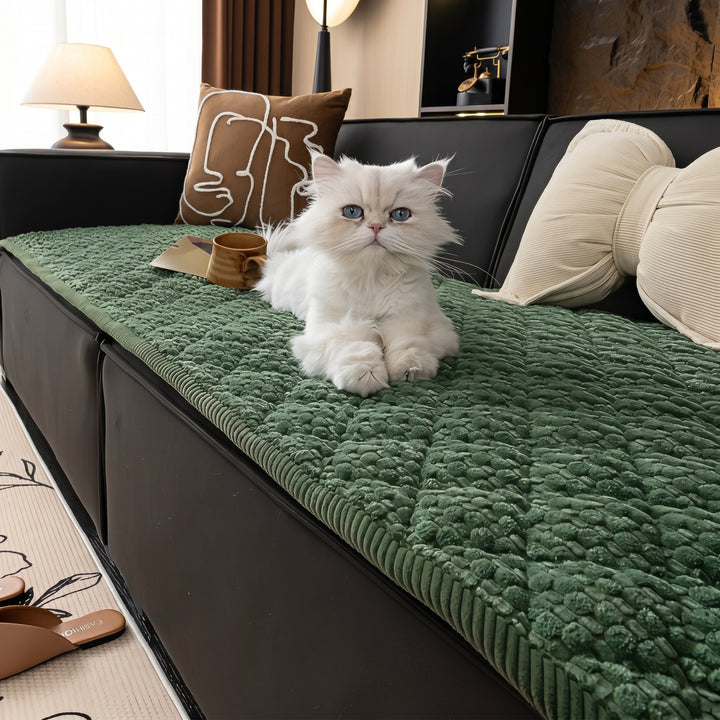 Quilted Sofa Cover with Textured Pattern Design