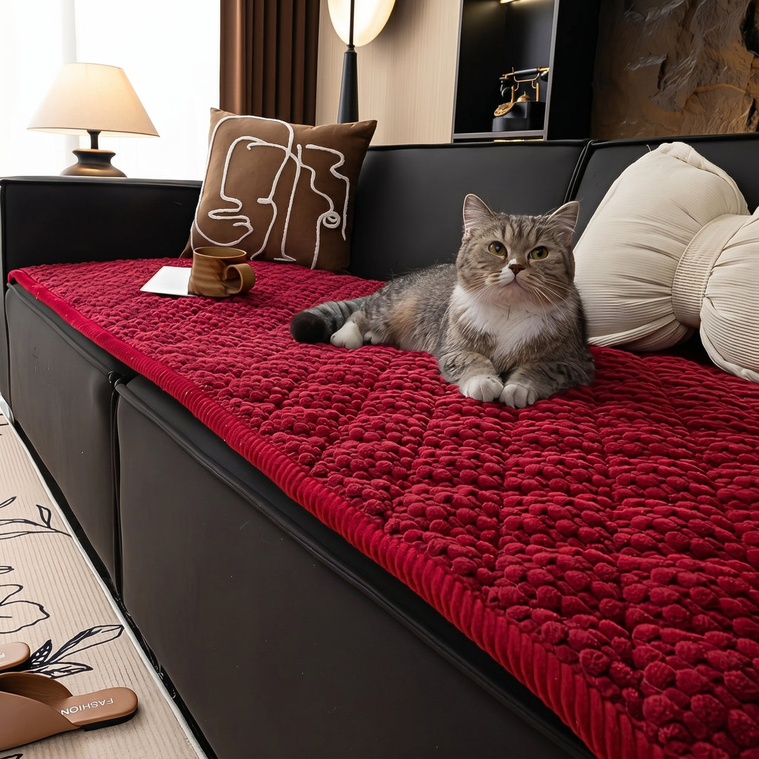 Quilted Sofa Cover with Textured Pattern Design