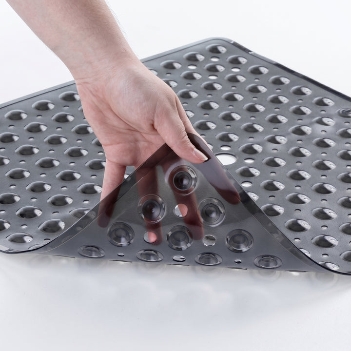 Square Bath Mat with Textured Bubble Surface