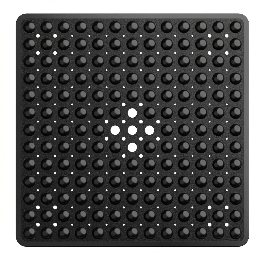 Square Bath Mat with Textured Bubble Surface