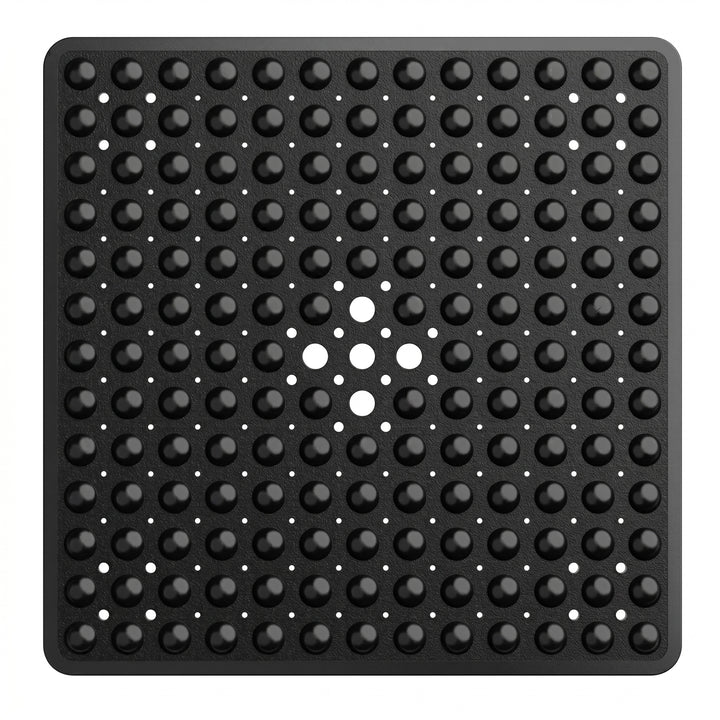 Square Bath Mat with Textured Bubble Surface