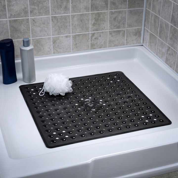 Square Bath Mat with Textured Bubble Surface