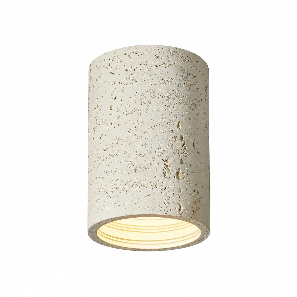 Travertine Cylindrical Ceiling Lamp Flush Mount Fitting