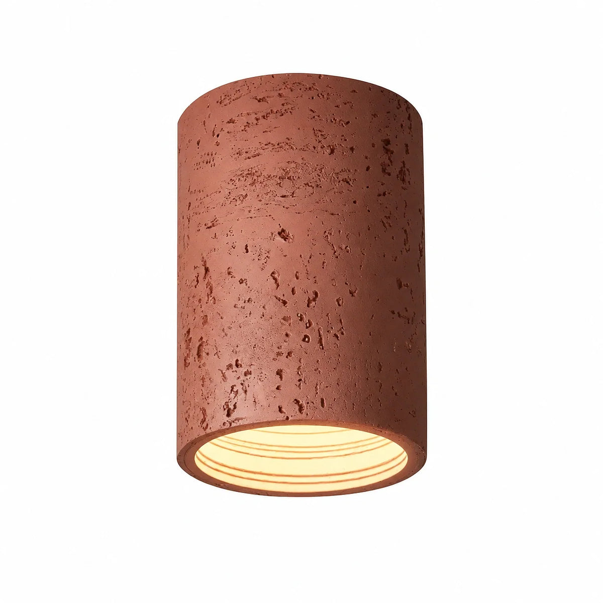 Travertine Cylindrical Ceiling Lamp Flush Mount Fitting