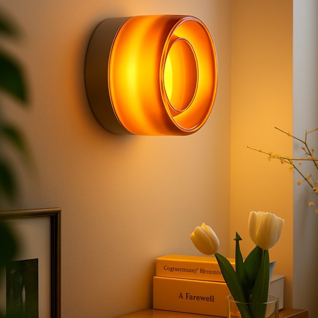 Acrylic Jelly Wall Lamp with Swirled LED Shade Design - Wall Light Fixtures - Amber - Seravelle Home