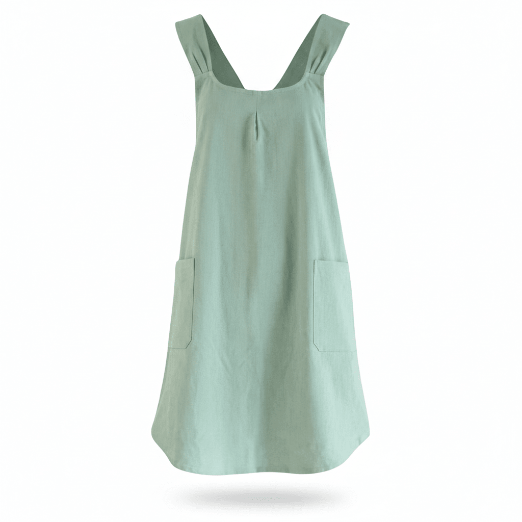 Apron Dress with Cross Back for Kitchen and Garden - Aprons - Mint green - Seravelle Home