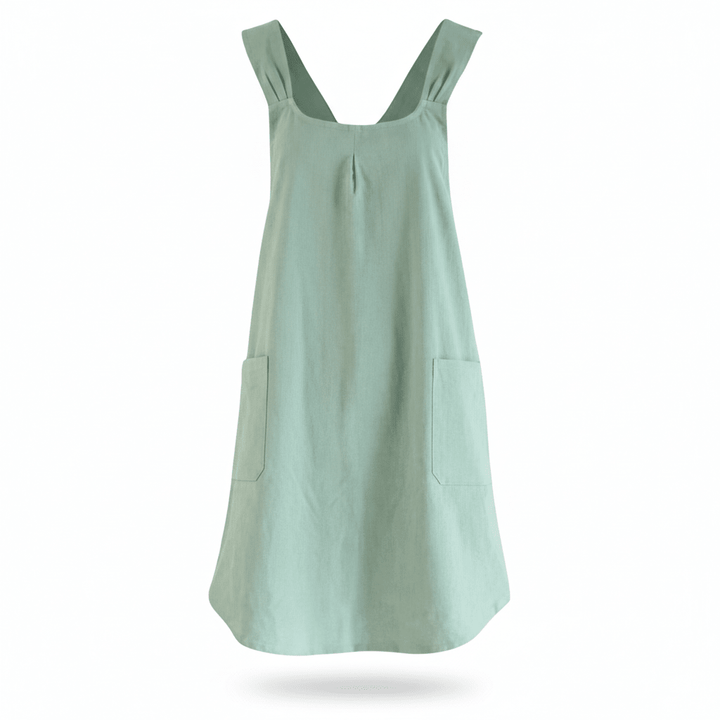 Apron Dress with Cross Back for Kitchen and Garden - Aprons - Mint green - Seravelle Home