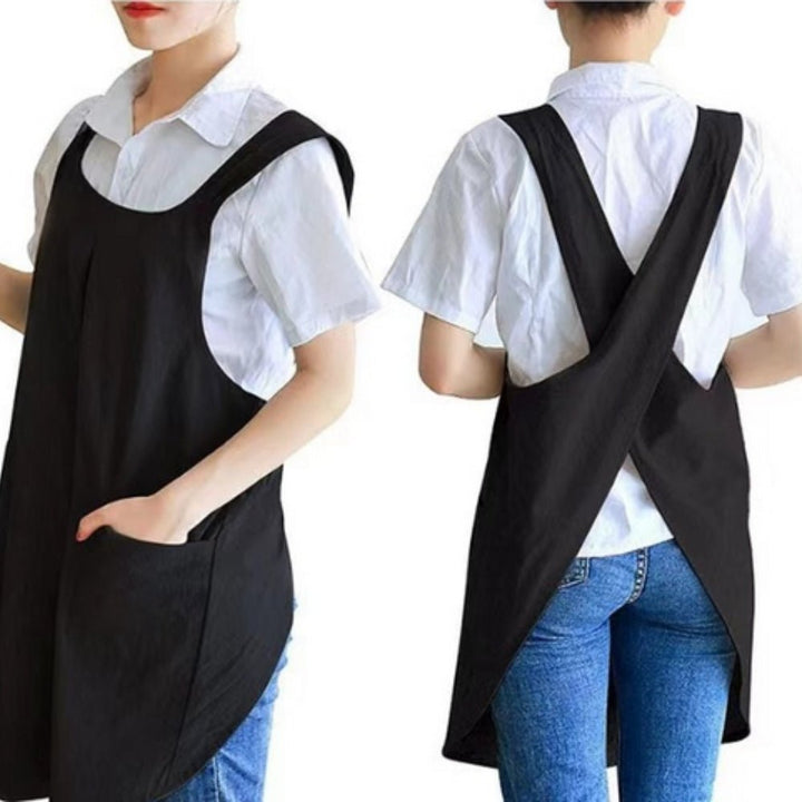 Apron Dress with Cross Back for Kitchen and Garden - Aprons - Grey - Seravelle Home