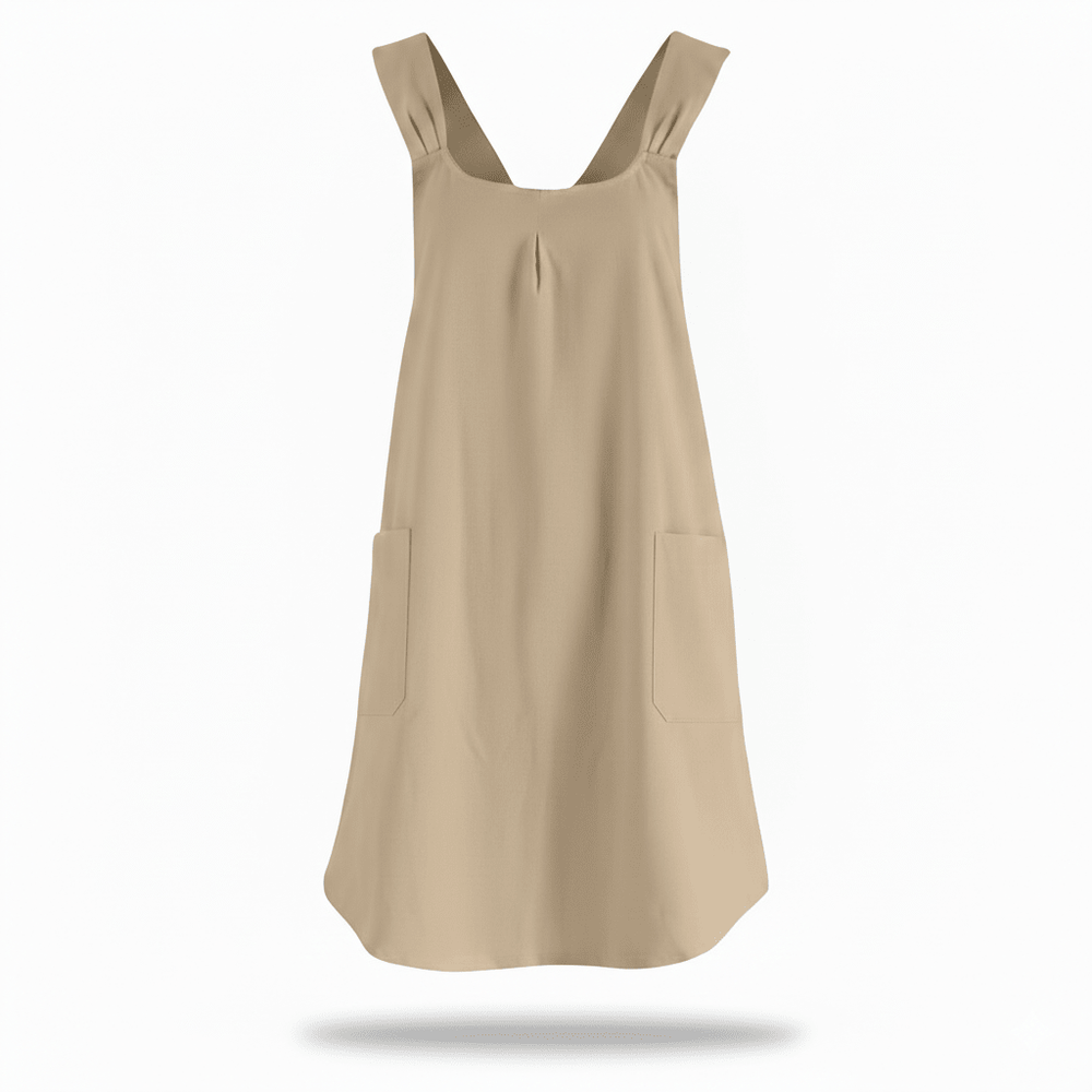 Apron Dress with Cross Back for Kitchen and Garden - Aprons - Beige - Seravelle Home