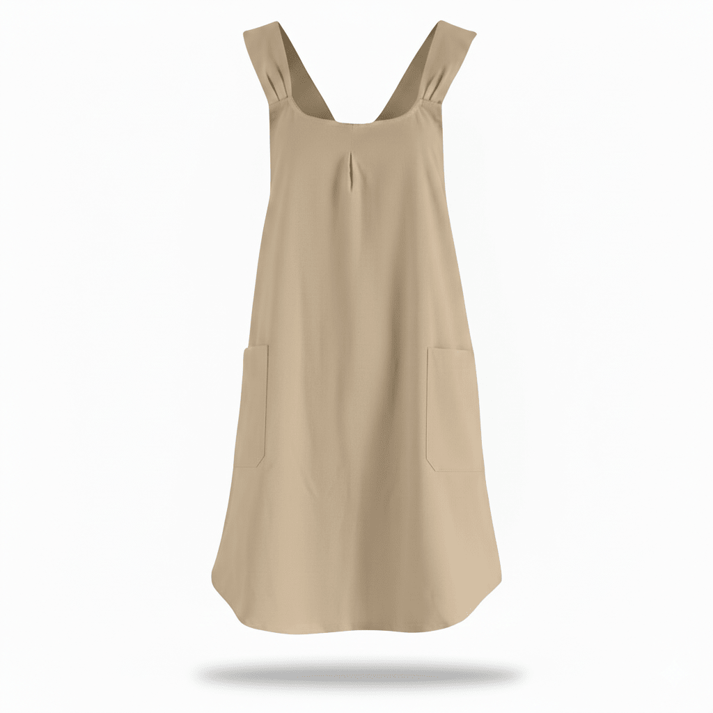 Apron Dress with Cross Back for Kitchen and Garden - Aprons - Beige - Seravelle Home