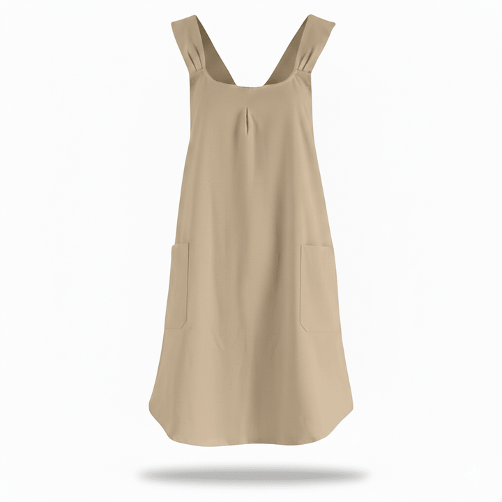 Apron Dress with Cross Back for Kitchen and Garden - Aprons - Beige - Seravelle Home