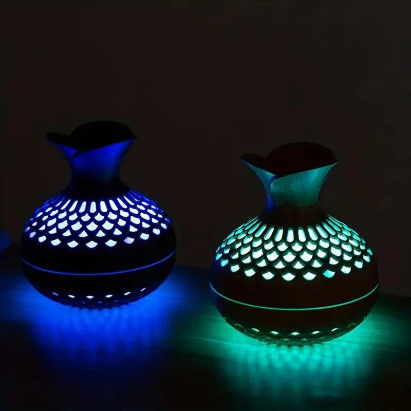 Aroma Diffuser with LED Humidifier - LED Decorative Lights - Black - Seravelle Home