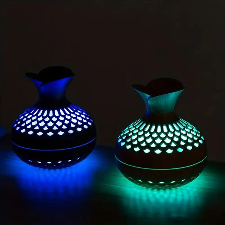 Aroma Diffuser with LED Humidifier - LED Decorative Lights - Black - Seravelle Home
