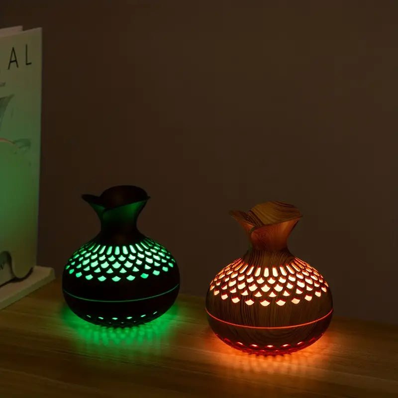 Aroma Diffuser with LED Humidifier - LED Decorative Lights - Black - Seravelle Home