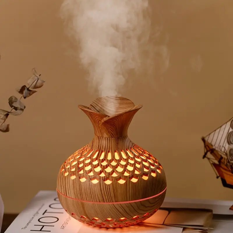 Aroma Diffuser with LED Humidifier - LED Decorative Lights - Brown - Seravelle Home
