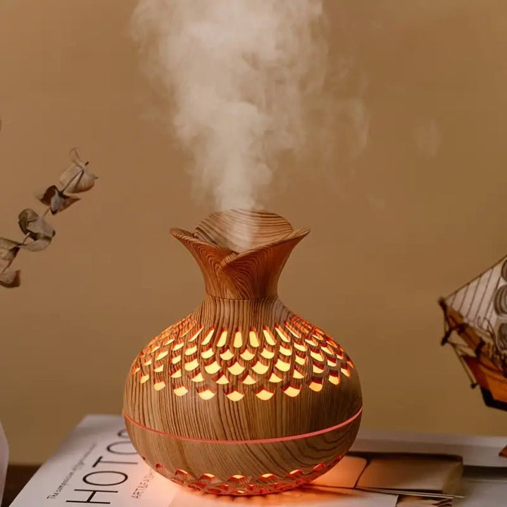 Aroma Diffuser with LED Humidifier - LED Decorative Lights - Brown - Seravelle Home