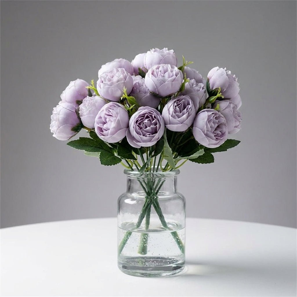 Artificial Peony Bouquet with Realistic Blooms - Artificial plants - Purple - Seravelle Home