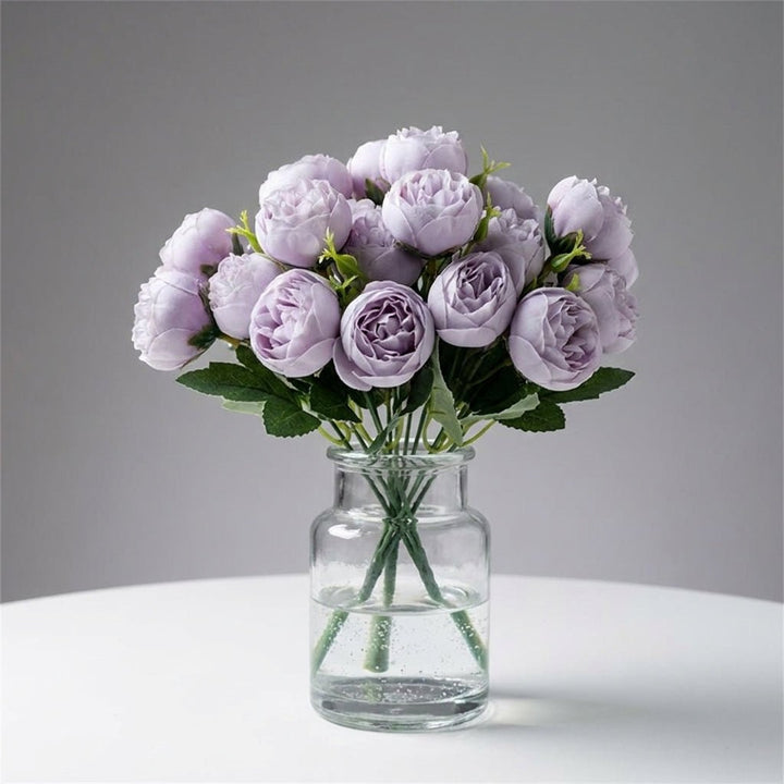 Artificial Peony Bouquet with Realistic Blooms - Artificial plants - Purple - Seravelle Home