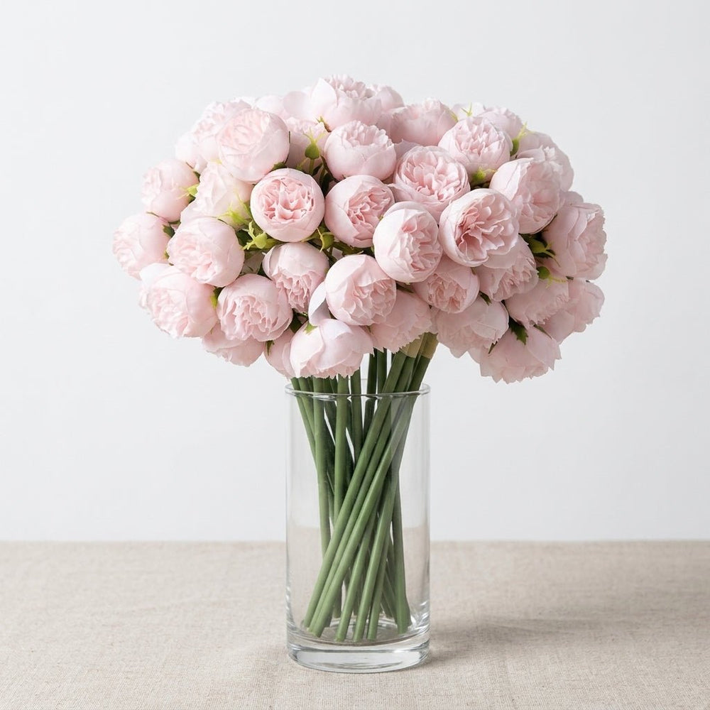 Artificial Peony Bouquet with Realistic Blooms - Artificial plants - Pink - Seravelle Home