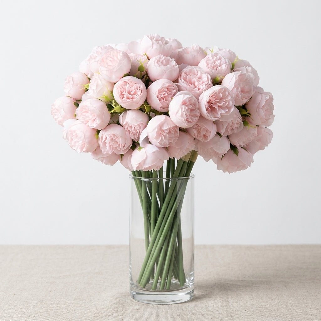 Artificial Peony Bouquet with Realistic Blooms - Artificial plants - Pink - Seravelle Home