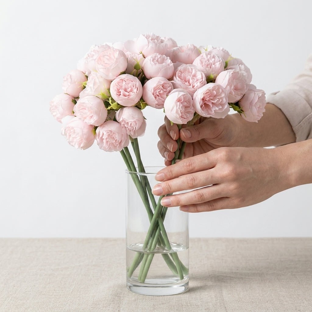 Artificial Peony Bouquet with Realistic Blooms - Artificial plants - Pink - Seravelle Home
