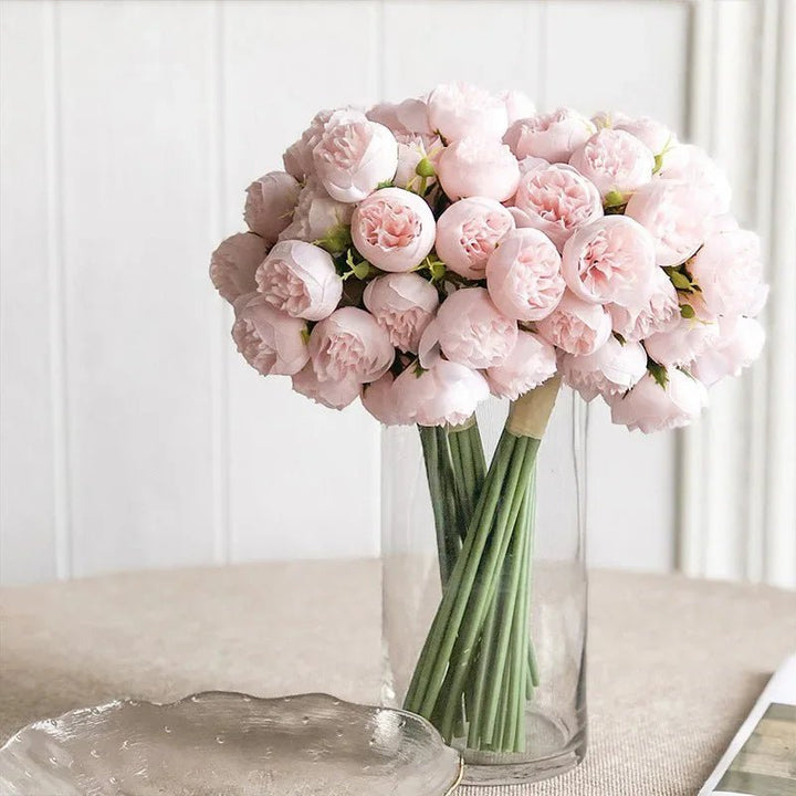 Artificial Peony Bouquet with Realistic Blooms - Artificial plants - Pink - Seravelle Home