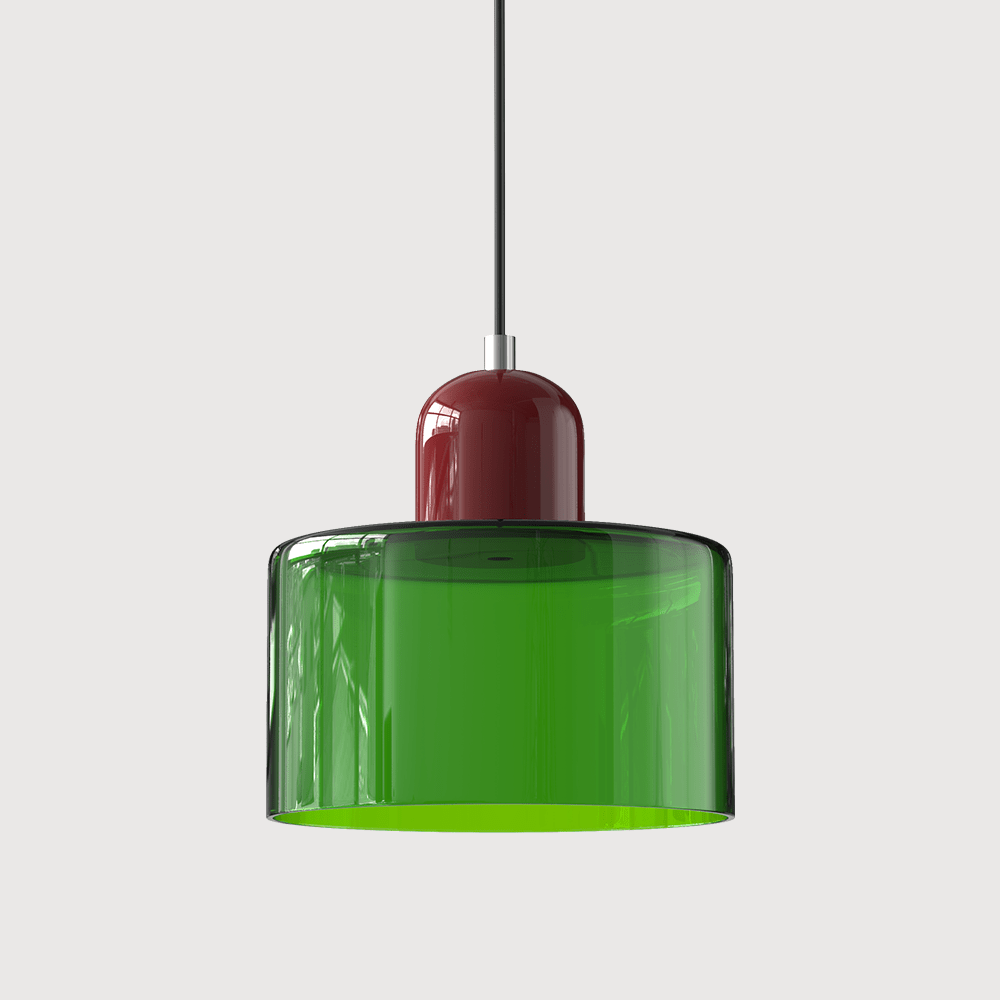 Bauhaus Coloured Glass Pendant Light Modern Design - Pendant Light - Green - Seravelle Home